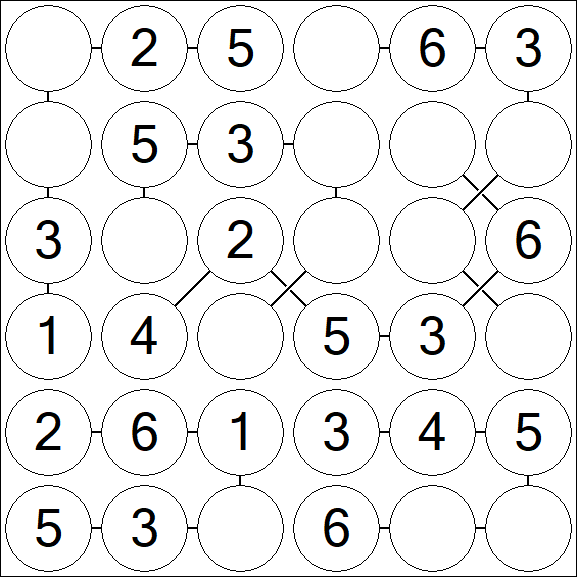 Chain Sudoku 6x6 - Einfach