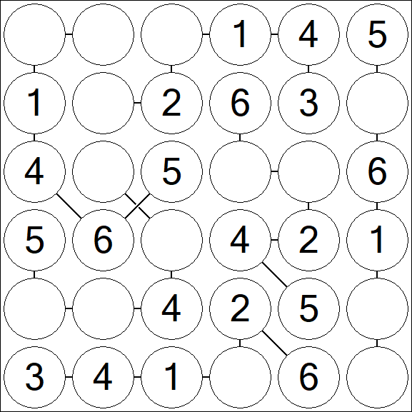 Chain Sudoku 6x6 - Einfach