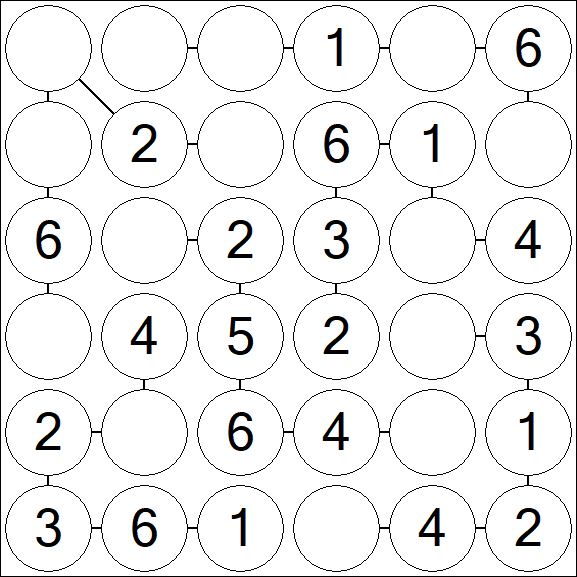 Chain Sudoku 6x6 - Simple