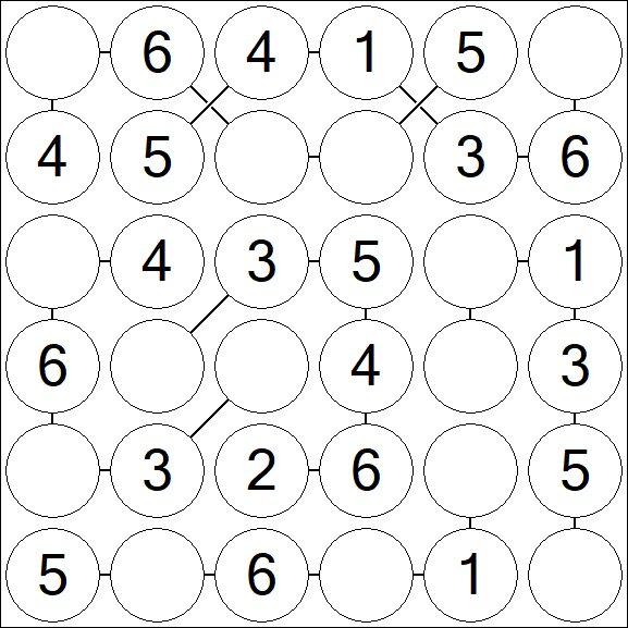 Chain Sudoku 6x6 - Simple