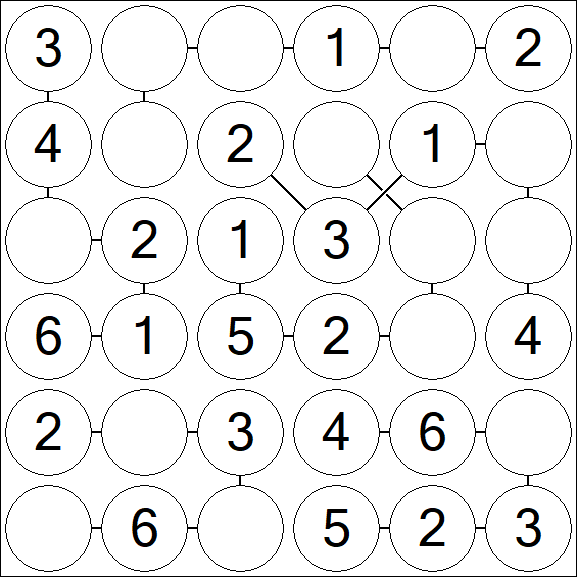 Chain Sudoku 6x6 - Simple