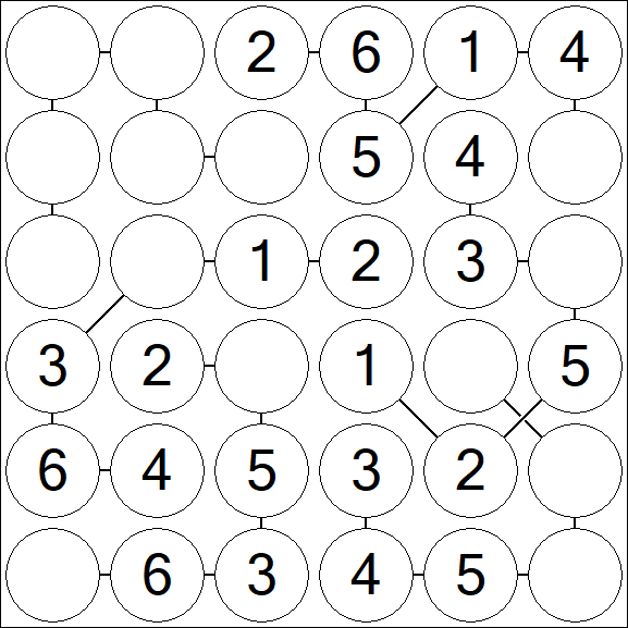 Chain Sudoku 6x6 - Fácil