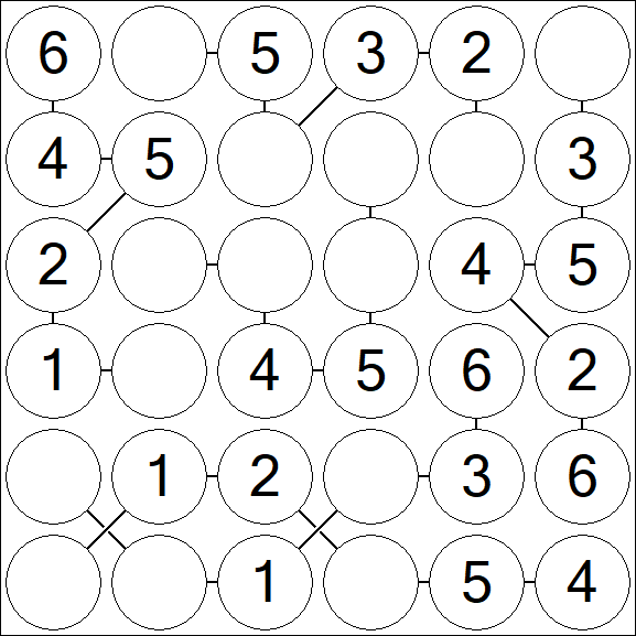 Chain Sudoku 6x6 - Fácil