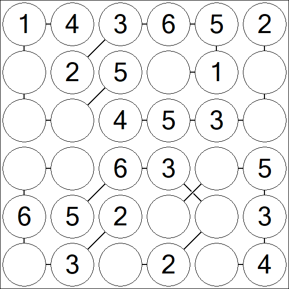Chain Sudoku 6x6 - Fácil