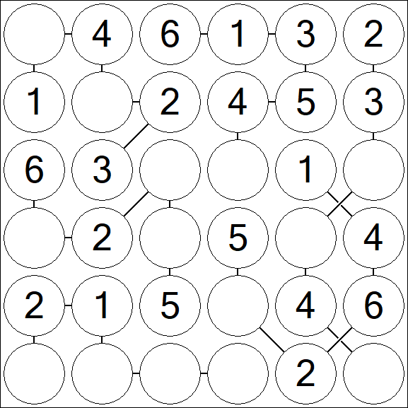 Chain Sudoku 6x6 - Fácil