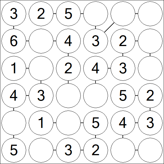 Chain Sudoku 6x6 - Fácil