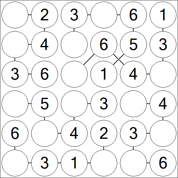 Chain Sudoku 6x6 - Fácil
