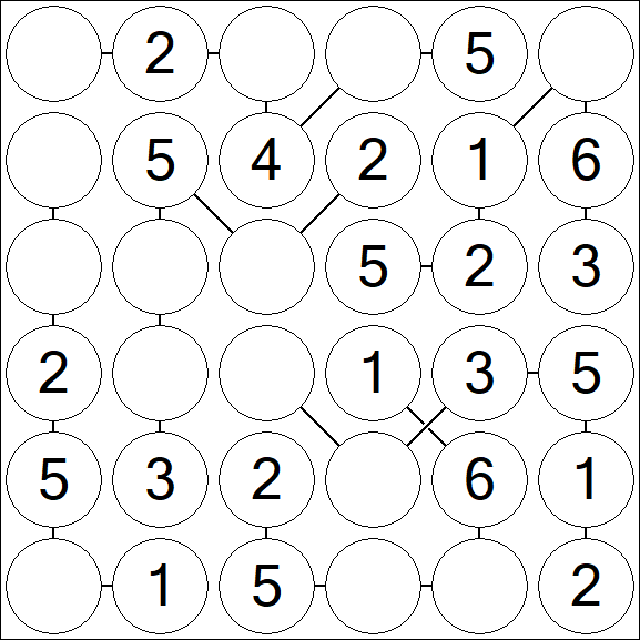 Chain Sudoku 6x6 - Fácil