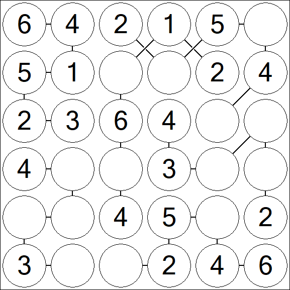 Chain Sudoku 6x6 - Fácil