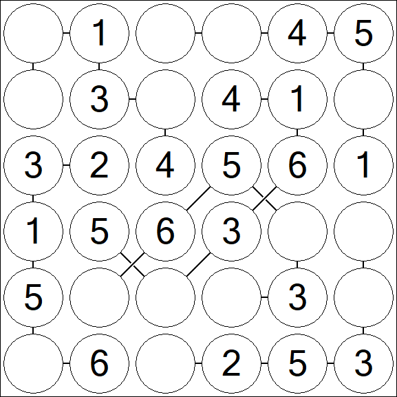 Chain Sudoku 6x6 - Fácil