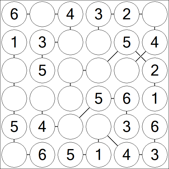 Chain Sudoku 6x6 - Fácil