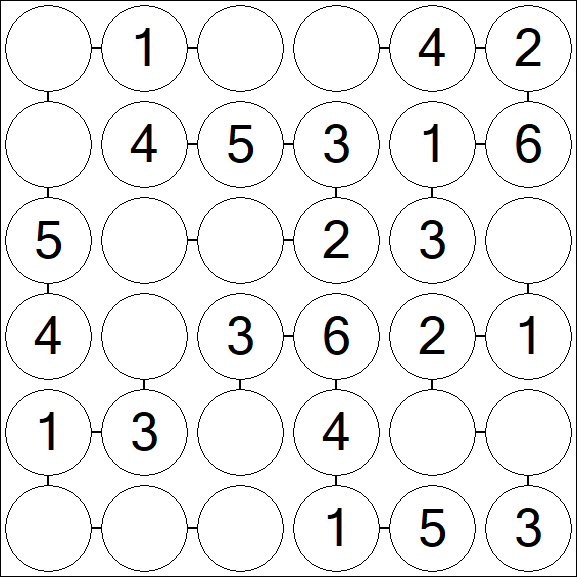 Chain Sudoku 6x6 - Einfach