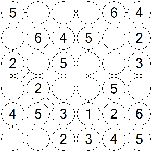 Chain Sudoku 6x6 - Einfach