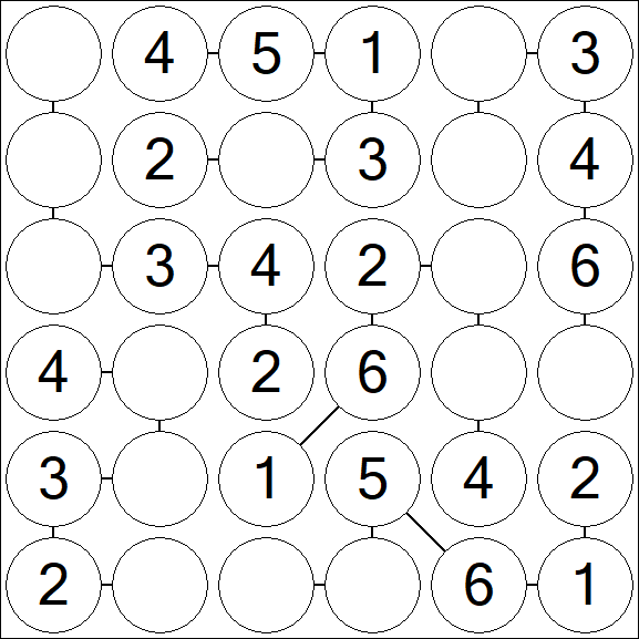 Chain Sudoku 6x6 - Einfach