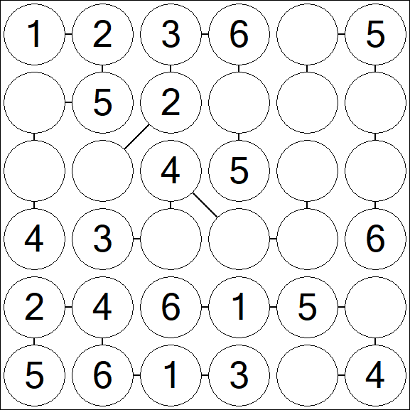 Chain Sudoku 6x6 - Einfach