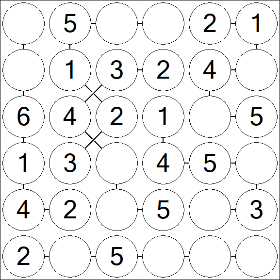 Chain Sudoku 6x6 - Fácil