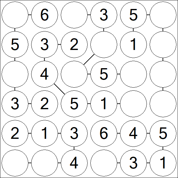 Chain Sudoku 6x6 - Fácil