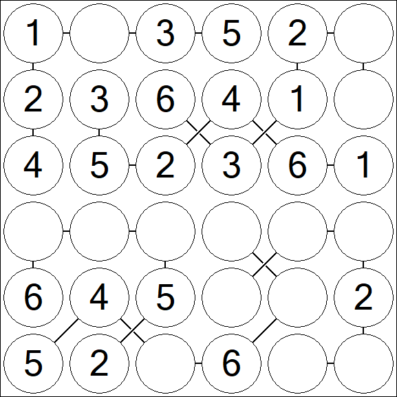 Chain Sudoku 6x6 - Fácil