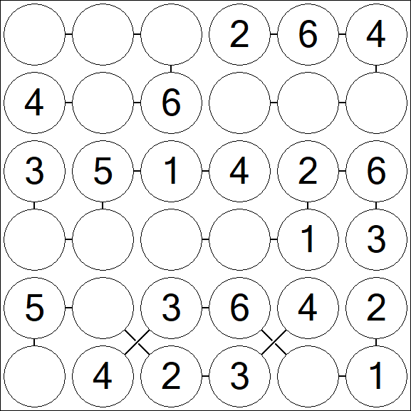 Chain Sudoku 6x6 - Fácil