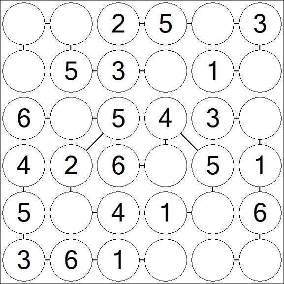 Chain Sudoku 6x6 - Fácil