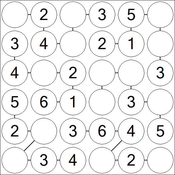 Chain Sudoku 6x6 - Fácil
