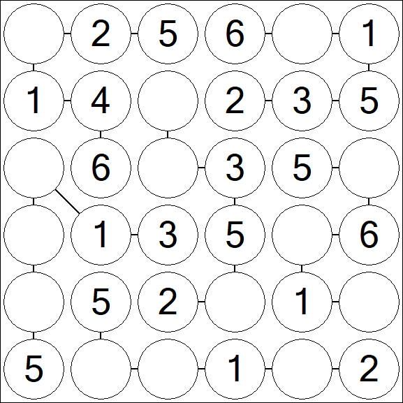 Chain Sudoku 6x6 - Einfach