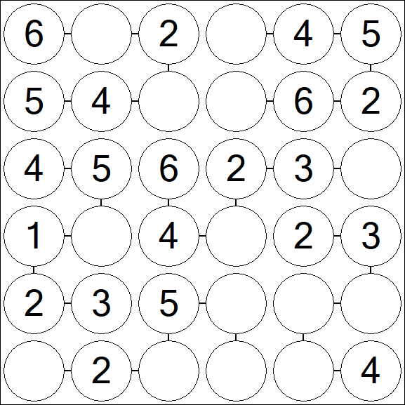 Chain Sudoku 6x6 - Einfach