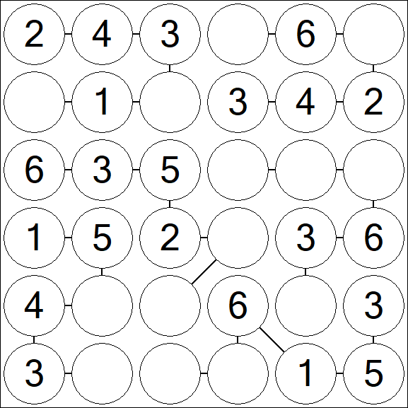 Chain Sudoku 6x6 - Einfach