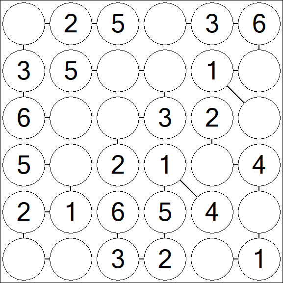 Chain Sudoku 6x6 - Einfach