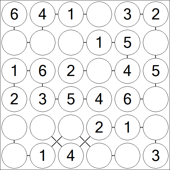 Chain Sudoku 6x6 - Einfach