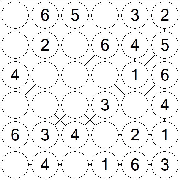 Chain Sudoku 6x6 - Fácil