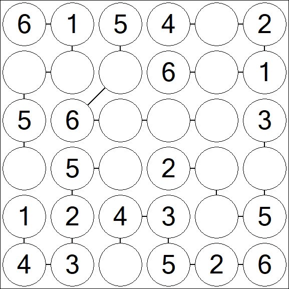 Chain Sudoku 6x6 - Fácil