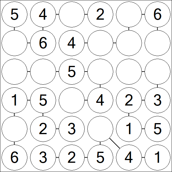 Chain Sudoku 6x6 - Fácil