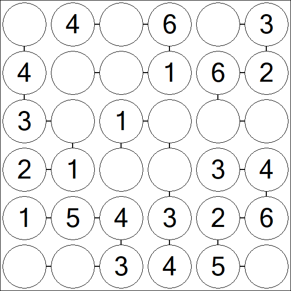 Chain Sudoku 6x6 - Fácil