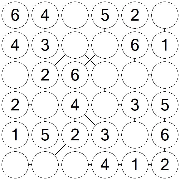 Chain Sudoku 6x6 - Fácil