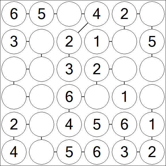 Chain Sudoku 6x6 - Fácil