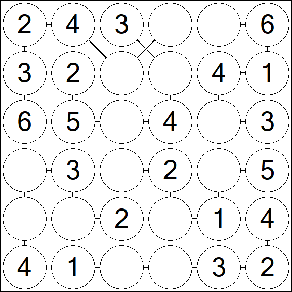 Chain Sudoku 6x6 - Einfach