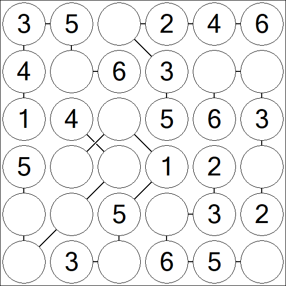 Chain Sudoku 6x6 - Einfach