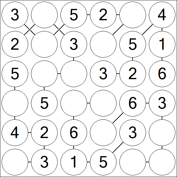 Chain Sudoku 6x6 - Einfach