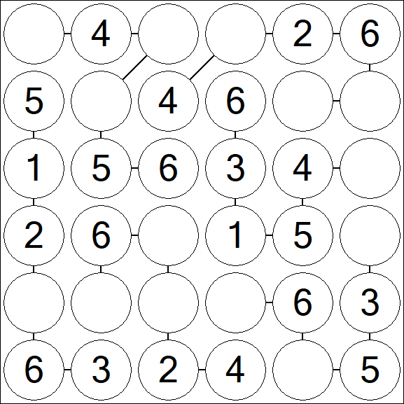 Chain Sudoku 6x6 - Einfach