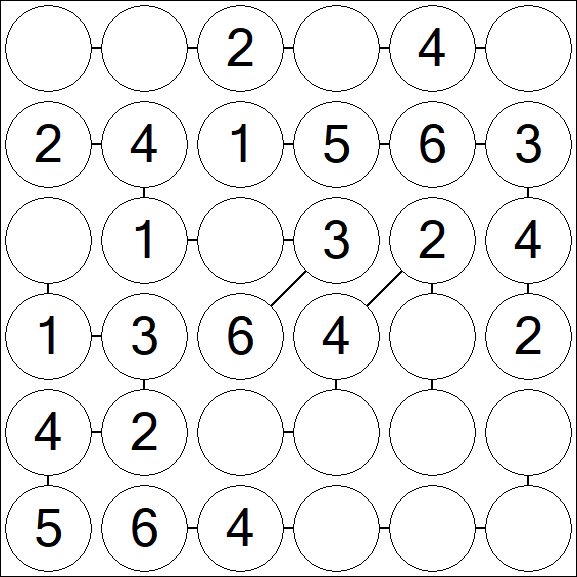 Chain Sudoku 6x6 - Einfach