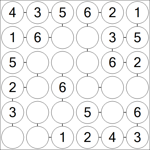 Chain Sudoku 6x6 - Einfach