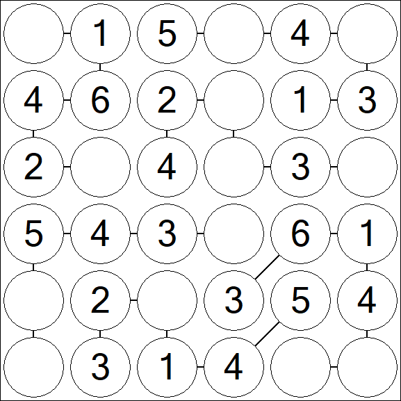 Chain Sudoku 6x6 - Einfach