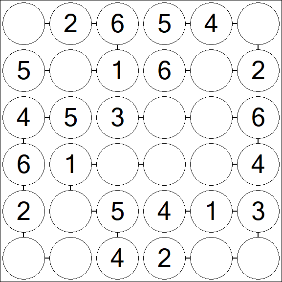 Chain Sudoku 6x6 - Einfach