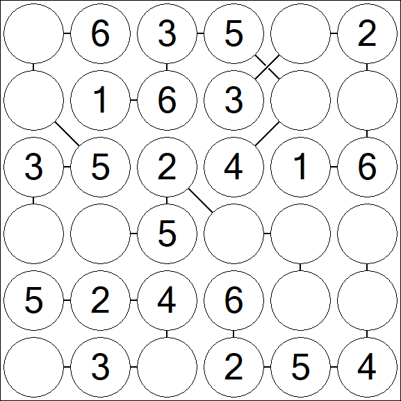 Chain Sudoku 6x6 - Einfach