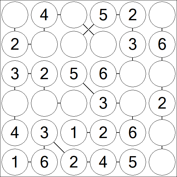 Chain Sudoku 6x6 - Einfach