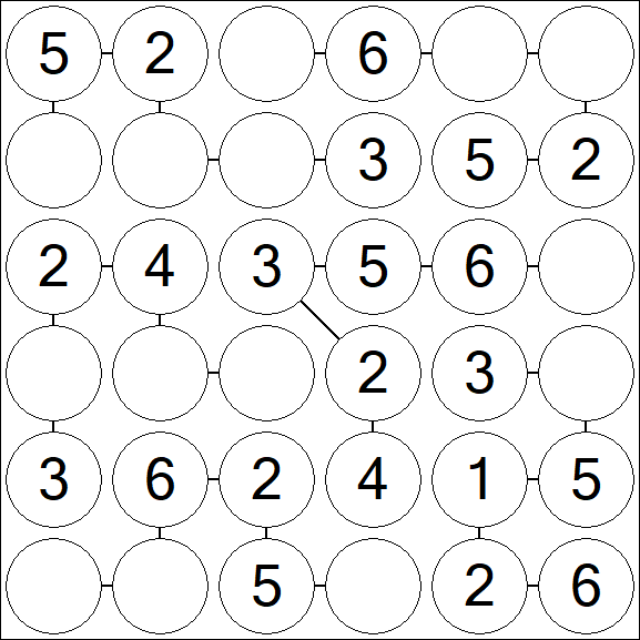 Chain Sudoku 6x6 - Einfach