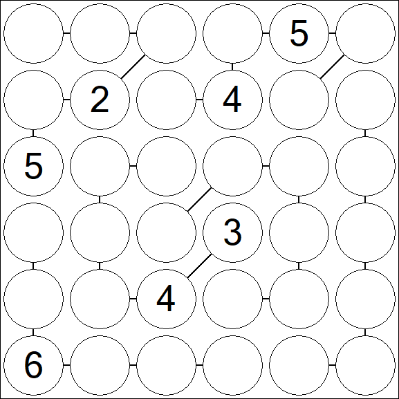 Chain Sudoku 6x6 - Difficile