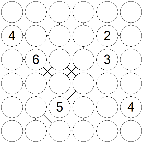 Chain Sudoku 6x6 - Hard