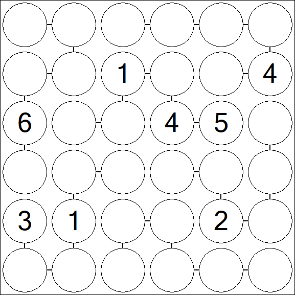Chain Sudoku 6x6 - Hard